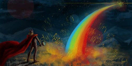 Le pont du Bifrost reliant le ciel et la terre