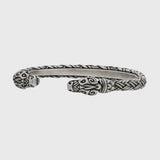Bracelet viking artisanal représentation Hati et Skoll en étain