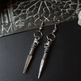 Boucles d'oreilles punk viking femme avec pointes de dragon en acier inoxydable