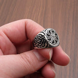 Bague viking symbole Kolovrat en acier inoxydable