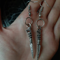 Boucles d'oreilles punk viking femme avec pointes de dragon en acier inoxydable
