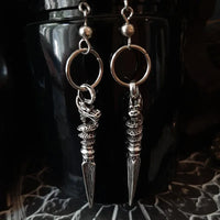 Boucles d'oreilles punk viking femme avec pointes de dragon en acier inoxydable