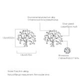 Boucles d'oreilles à puces "Arbre de Vie" pour femmes, plaquées or et argent