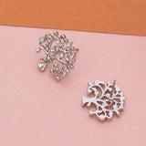 Boucles d'oreilles à puces "Arbre de Vie" pour femmes, plaquées or et argent