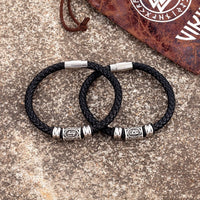 Bracelet runes viking Futhark en cuir : choisissez votre symbole viking !