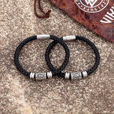 Bracelet runes viking Futhark en cuir : choisissez votre symbole viking !