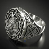 Bague loup viking en acier inoxydable