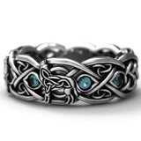 Bague viking couleur argent plaqué noir en zinc