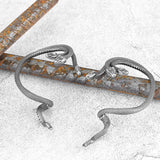 Boucles d'oreilles serpent à trois têtes en acier inoxydable