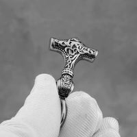 Boucles d'oreilles viking symbole marteau de Thor en acier inoxydable