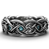 Bague viking couleur argent plaqué noir en zinc