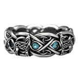Bague viking couleur argent plaqué noir en zinc