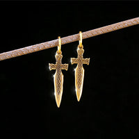 Boucles d'oreilles épée en or