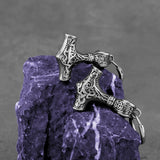 Boucles d'oreilles viking symbole marteau de Thor en acier inoxydable