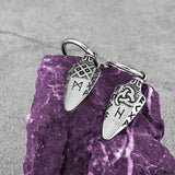 Boucles d'oreilles pendantes symboles viking en acier inoxydable