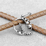 Boucle d'oreille loup viking en acier inoxydable