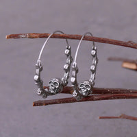 Boucles d'oreilles tête de mort viking en acier inoxydable