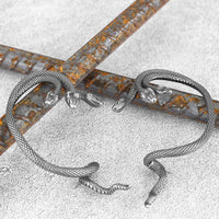 Boucles d'oreilles serpent à trois têtes en acier inoxydable
