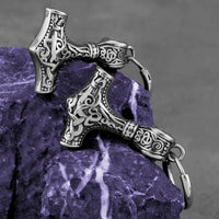 Boucles d'oreilles viking symbole marteau de Thor en acier inoxydable