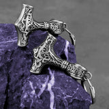 Boucles d'oreilles viking symbole marteau de Thor en acier inoxydable