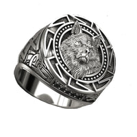 Bague loup viking en acier inoxydable