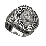 Bague loup viking en acier inoxydable