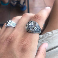 Bague loup viking en acier inoxydable
