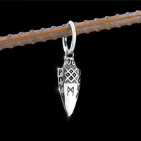 Boucle d'oreille style viking homme pendantes en acier inoxydable : symbole Valknut