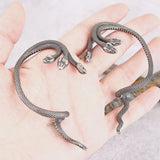Boucles d'oreilles serpent à trois têtes en acier inoxydable