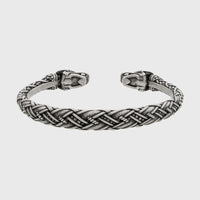Bracelet viking artisanal représentation Hati et Skoll en étain