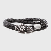 Bracelet viking Valknut plaqué argent : Lance d'Odin Gungnir