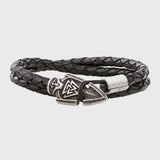 Bracelet viking Valknut plaqué argent : Lance d'Odin Gungnir