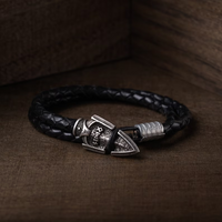 Bracelet viking Valknut plaqué argent : Lance d'Odin Gungnir