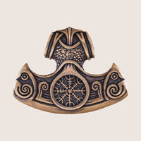 Collier hache viking en bronze : le heaume de la crainte