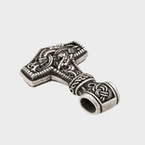 Collier marteau de Thor en bronze plaqué argent style Mammen