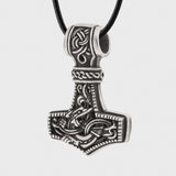 Collier marteau de Thor en bronze plaqué argent style Mammen