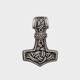 Collier marteau de Thor en bronze plaqué argent style Mammen
