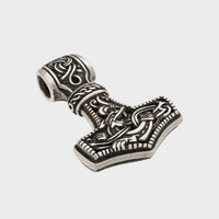 Collier marteau de Thor en bronze plaqué argent style Mammen