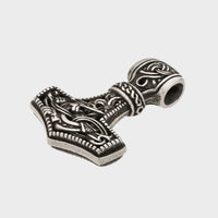 Collier marteau de Thor en bronze plaqué argent style Mammen