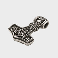 Collier marteau de Thor en bronze plaqué argent style Mammen