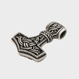 Collier marteau de Thor en bronze plaqué argent style Mammen