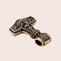 Pendentif marteau de Thor en bronze style Mammen