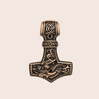 Pendentif marteau de Thor en bronze style Mammen