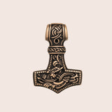 Pendentif marteau de Thor en bronze style Mammen