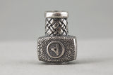 Perle de barbe marteau de Thor en bronze plaqué argent