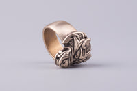 Bague bronze avec loup Fenrir
