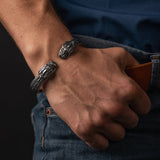 Bracelet viking métal tête de serpent