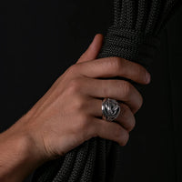 Bague en argent cornes d'Odin
