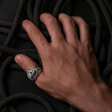Bague en argent cornes d'Odin