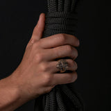 Bague bronze avec loup Fenrir